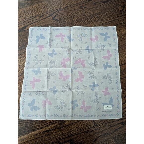 Pierre Balmain Floral Butterfly Handkerchief New - Picture 2 of 5